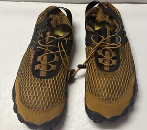 Outdoor Mens Blue Barefoot Waterproof Bungee Lace Size 7.5 Trail Running Shoes